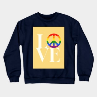 Peace and love - symbol for diversity and inclusion in yellow Crewneck Sweatshirt